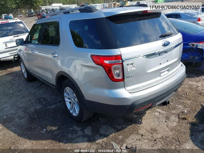 2012 Ford Explorer Xlt VIN: 1FMHK7D86CGA09265 Lot: 40481232