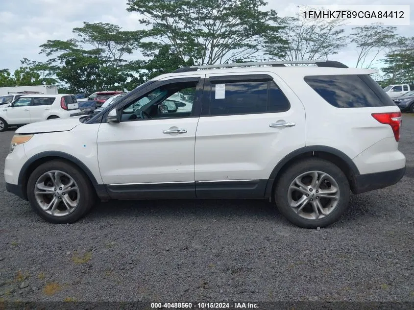 2012 Ford Explorer Limited VIN: 1FMHK7F89CGA84412 Lot: 40488560