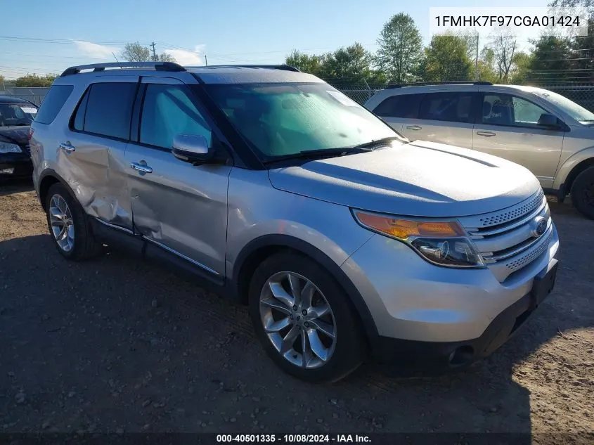 2012 Ford Explorer Limited VIN: 1FMHK7F97CGA01424 Lot: 40501335