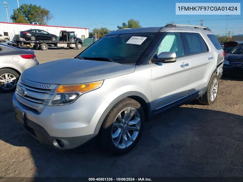 2012 Ford Explorer Limited VIN: 1FMHK7F97CGA01424 Lot: 40501335