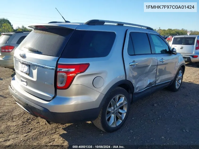 2012 Ford Explorer Limited VIN: 1FMHK7F97CGA01424 Lot: 40501335