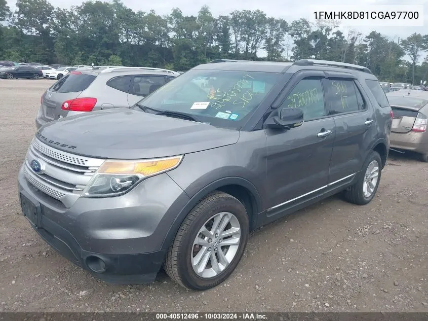 2012 Ford Explorer Xlt VIN: 1FMHK8D81CGA97700 Lot: 40512496