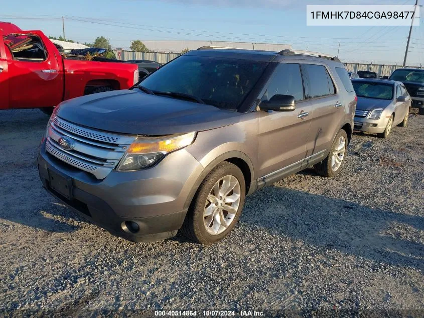 2012 Ford Explorer Xlt VIN: 1FMHK7D84CGA98477 Lot: 40514864