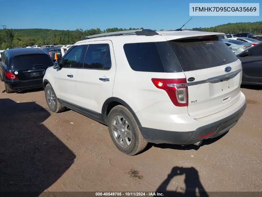 2012 Ford Explorer Xlt VIN: 1FMHK7D95CGA35669 Lot: 40549705