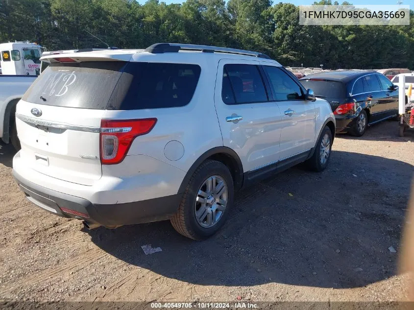 2012 Ford Explorer Xlt VIN: 1FMHK7D95CGA35669 Lot: 40549705