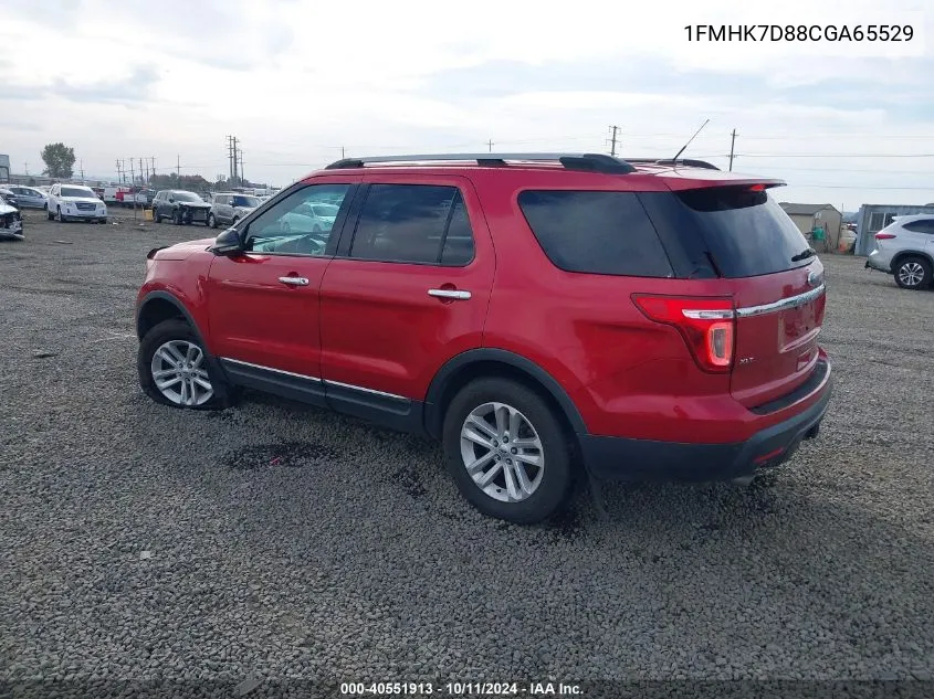 2012 Ford Explorer Xlt VIN: 1FMHK7D88CGA65529 Lot: 40551913