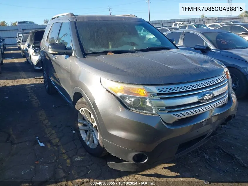 2012 Ford Explorer Xlt VIN: 1FMHK7D86CGA38815 Lot: 40563855