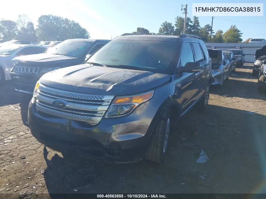 2012 Ford Explorer Xlt VIN: 1FMHK7D86CGA38815 Lot: 40563855