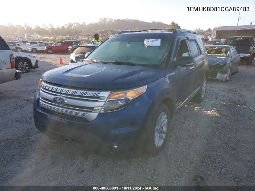 1FMHK8D81CGA89483 2012 Ford Explorer Xlt