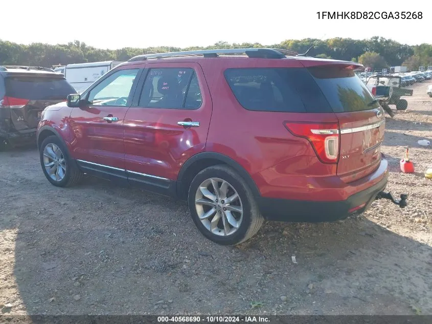 2012 Ford Explorer Xlt VIN: 1FMHK8D82CGA35268 Lot: 40568690