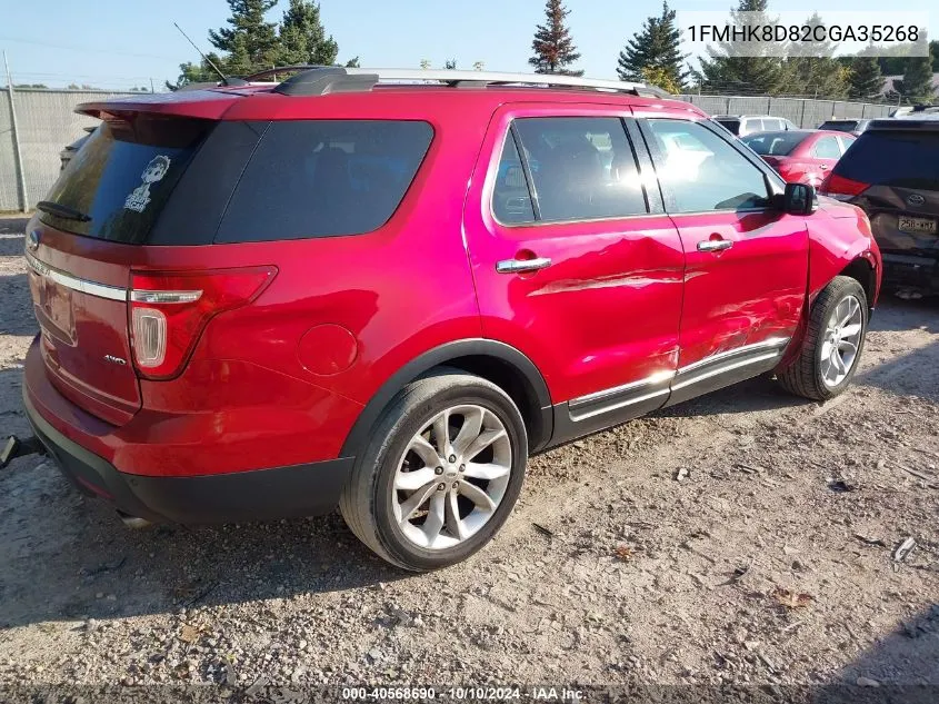 2012 Ford Explorer Xlt VIN: 1FMHK8D82CGA35268 Lot: 40568690