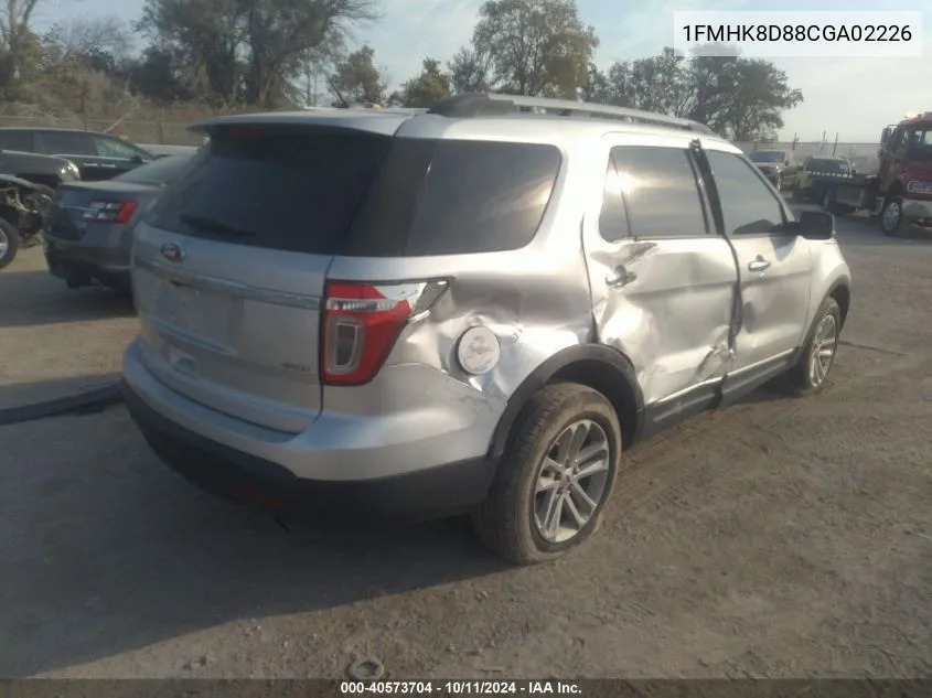 2012 Ford Explorer Xlt VIN: 1FMHK8D88CGA02226 Lot: 40573704