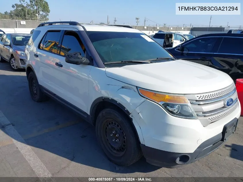 2012 Ford Explorer VIN: 1FMHK7B83CGA21294 Lot: 40575057