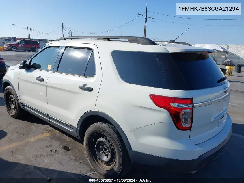 1FMHK7B83CGA21294 2012 Ford Explorer