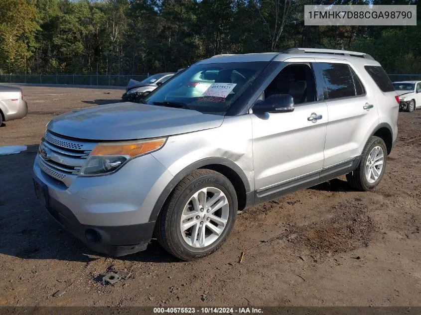 2012 Ford Explorer Xlt VIN: 1FMHK7D88CGA98790 Lot: 40575523