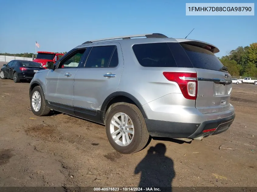 2012 Ford Explorer Xlt VIN: 1FMHK7D88CGA98790 Lot: 40575523