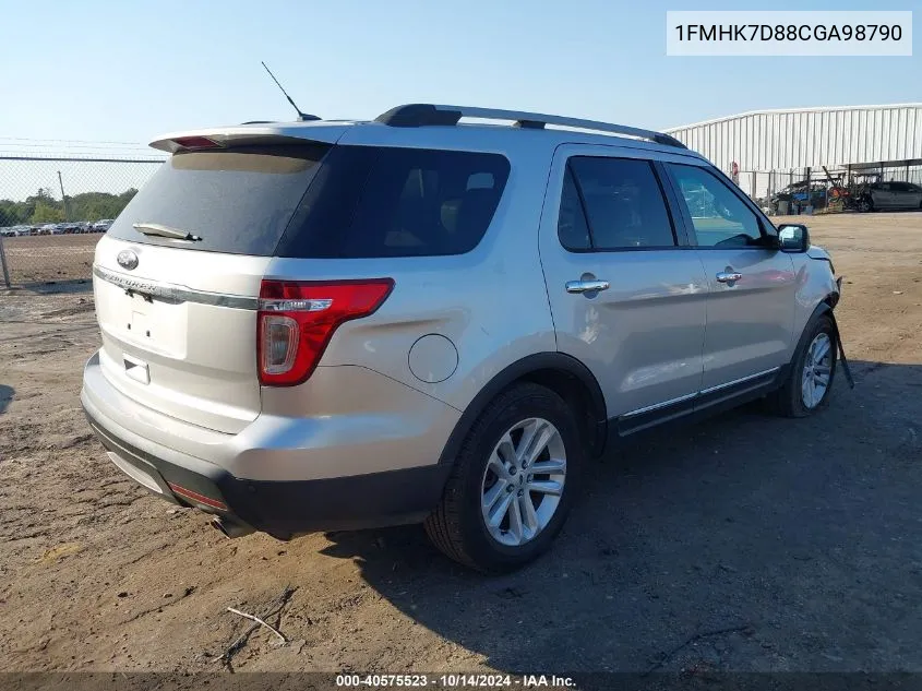 2012 Ford Explorer Xlt VIN: 1FMHK7D88CGA98790 Lot: 40575523