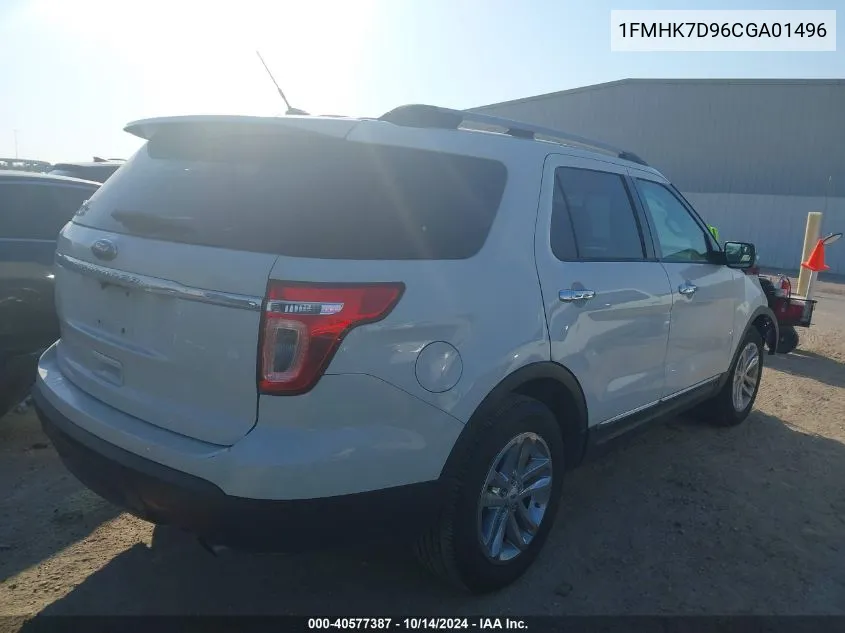 2012 Ford Explorer Xlt VIN: 1FMHK7D96CGA01496 Lot: 40577387