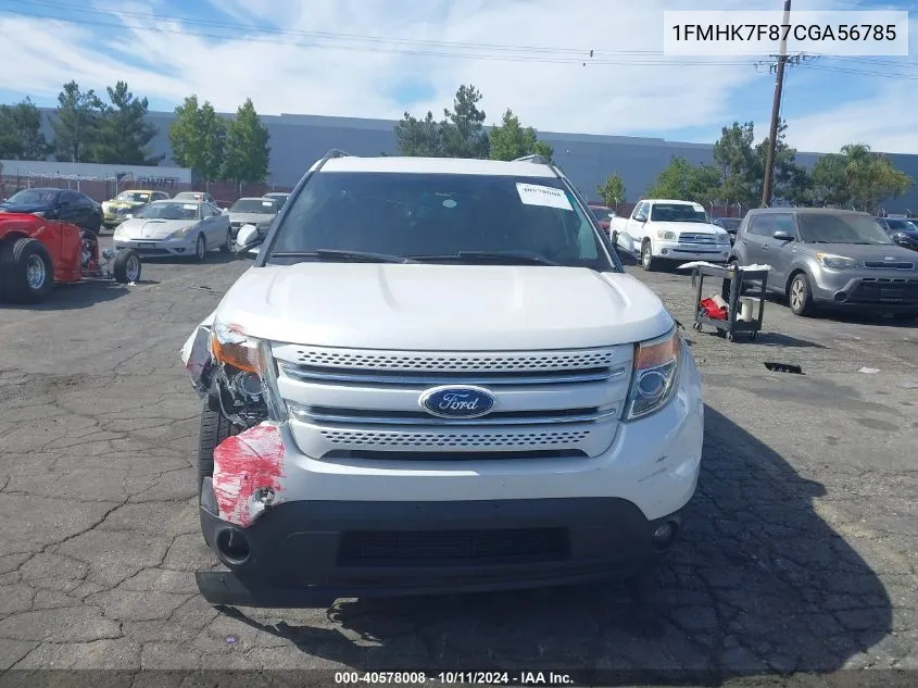 2012 Ford Explorer Limited VIN: 1FMHK7F87CGA56785 Lot: 40578008