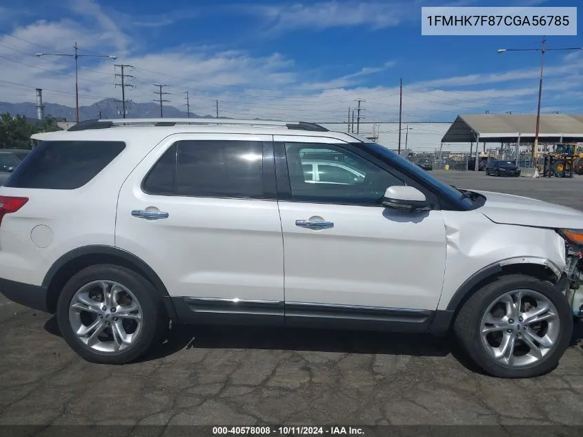 2012 Ford Explorer Limited VIN: 1FMHK7F87CGA56785 Lot: 40578008