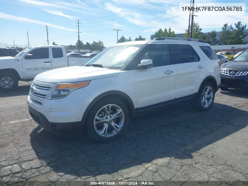 2012 Ford Explorer Limited VIN: 1FMHK7F87CGA56785 Lot: 40578008