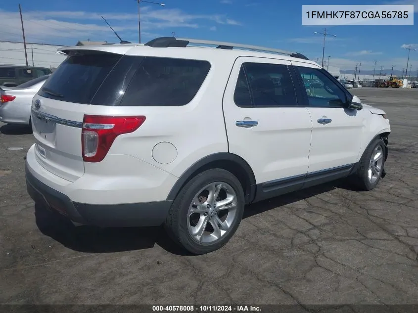 2012 Ford Explorer Limited VIN: 1FMHK7F87CGA56785 Lot: 40578008