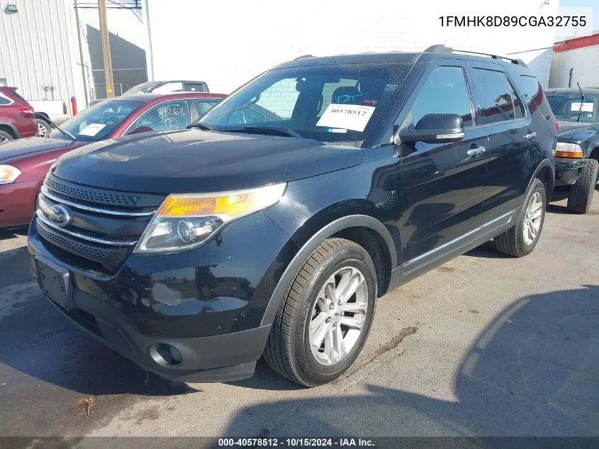 2012 Ford Explorer Xlt VIN: 1FMHK8D89CGA32755 Lot: 40578512