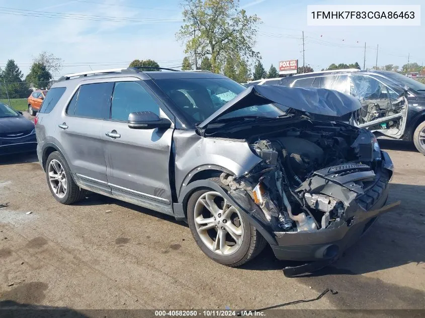 2012 Ford Explorer Limited VIN: 1FMHK7F83CGA86463 Lot: 40582050