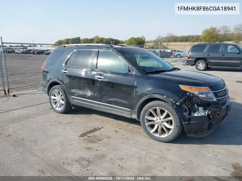 2012 Ford Explorer Limited VIN: 1FMHK8F86CGA18941 Lot: 40590026