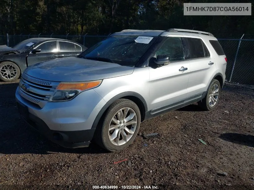 2012 Ford Explorer Xlt VIN: 1FMHK7D87CGA56014 Lot: 40634998