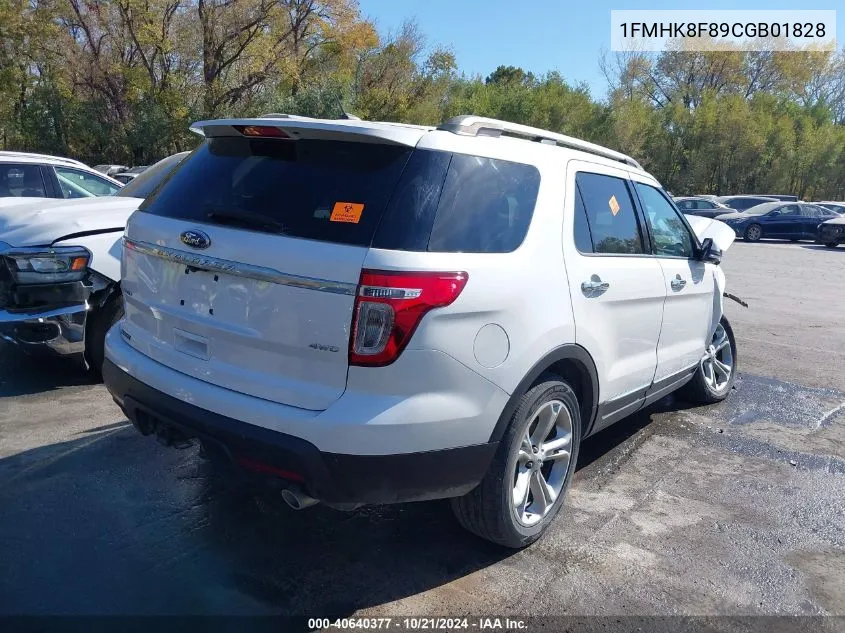 2012 Ford Explorer Limited VIN: 1FMHK8F89CGB01828 Lot: 40640377