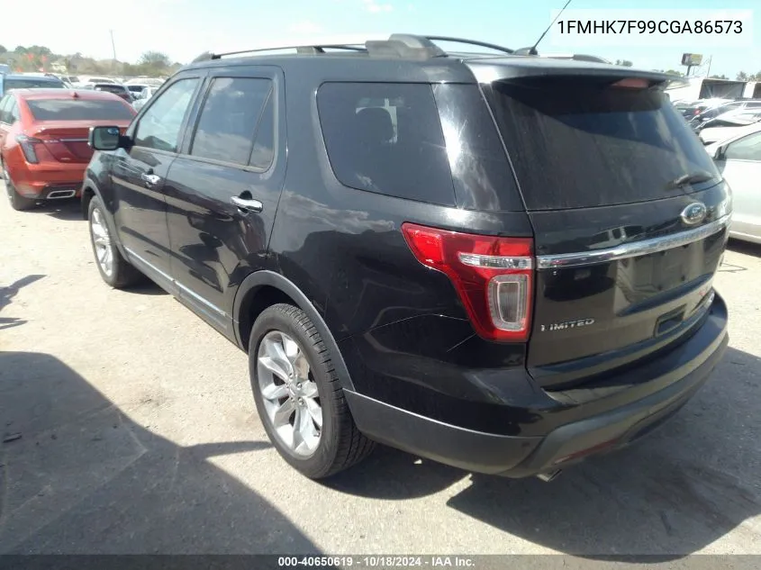 2012 Ford Explorer Limited VIN: 1FMHK7F99CGA86573 Lot: 40650619