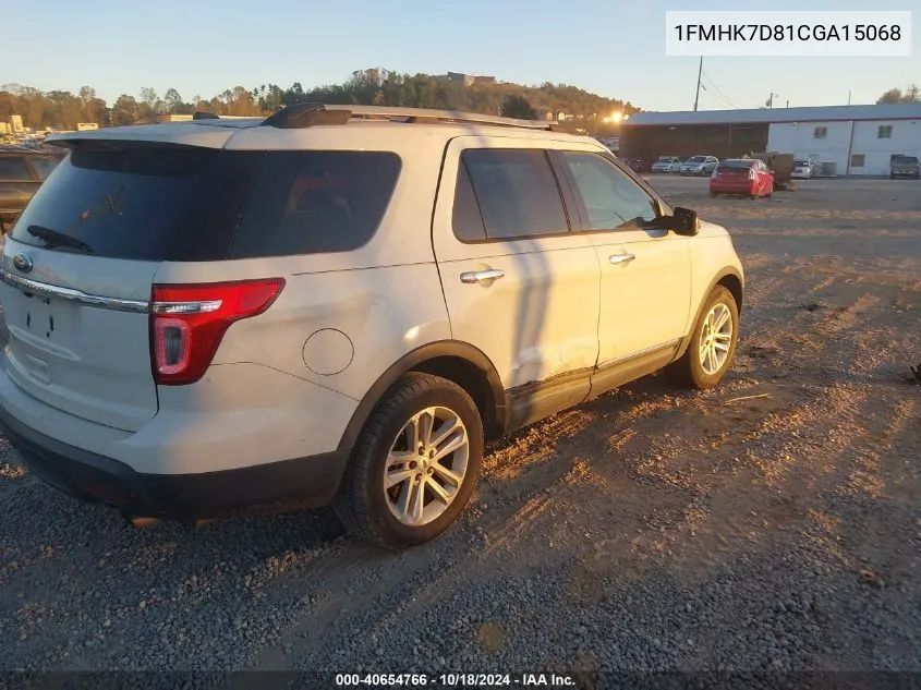 2012 Ford Explorer Xlt VIN: 1FMHK7D81CGA15068 Lot: 40654766