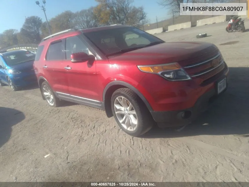 2012 Ford Explorer Limited VIN: 1FMHK8F88CGA80907 Lot: 40657525