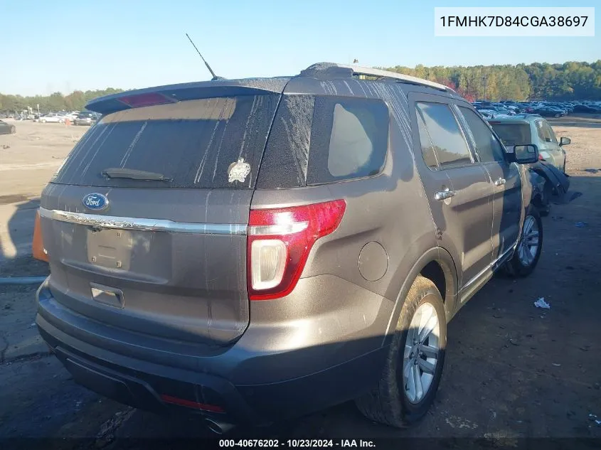 2012 Ford Explorer Xlt VIN: 1FMHK7D84CGA38697 Lot: 40676202