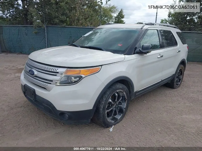 2012 Ford Explorer Xlt VIN: 1FMHK7D96CGA63061 Lot: 40677611