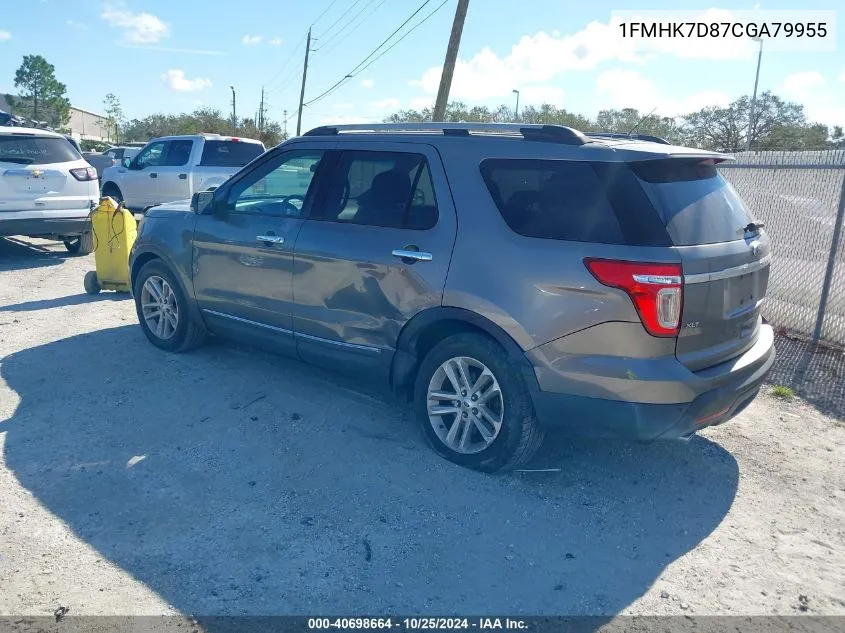 2012 Ford Explorer Xlt VIN: 1FMHK7D87CGA79955 Lot: 40698664