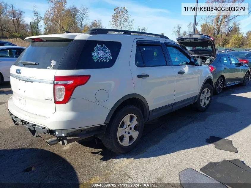 1FMHK8B84CGB03279 2012 Ford Explorer