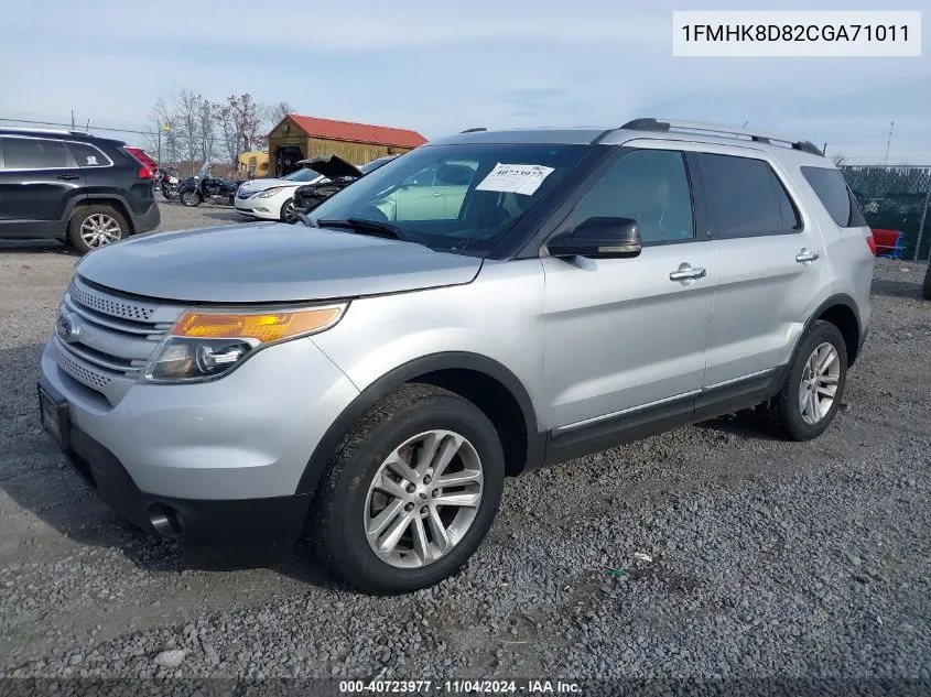 2012 Ford Explorer Xlt VIN: 1FMHK8D82CGA71011 Lot: 40723977