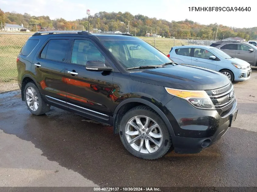 2012 Ford Explorer Limited VIN: 1FMHK8F89CGA94640 Lot: 40729137