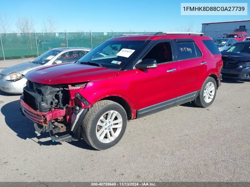 2012 Ford Explorer Xlt VIN: 1FMHK8D88CGA27739 Lot: 40759649