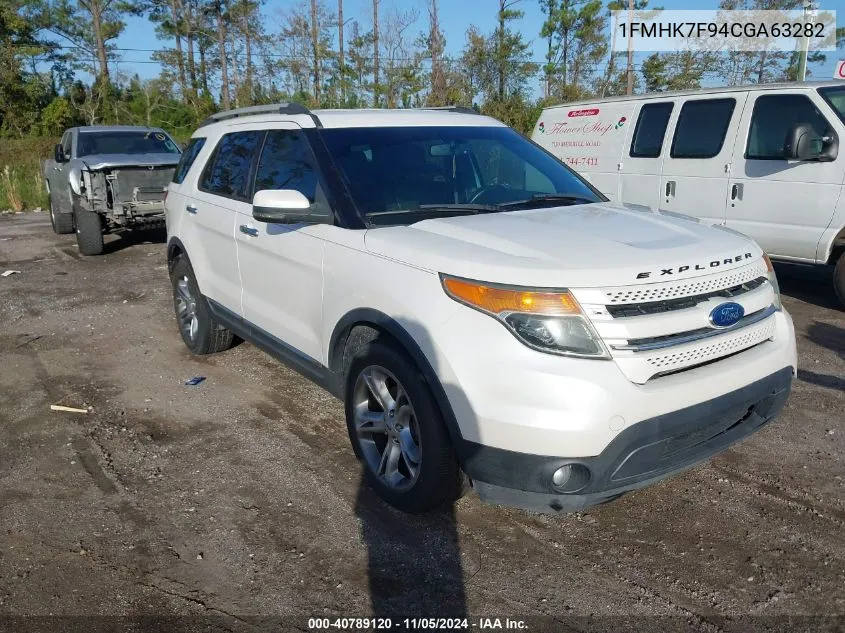 2012 Ford Explorer Limited VIN: 1FMHK7F94CGA63282 Lot: 40789120