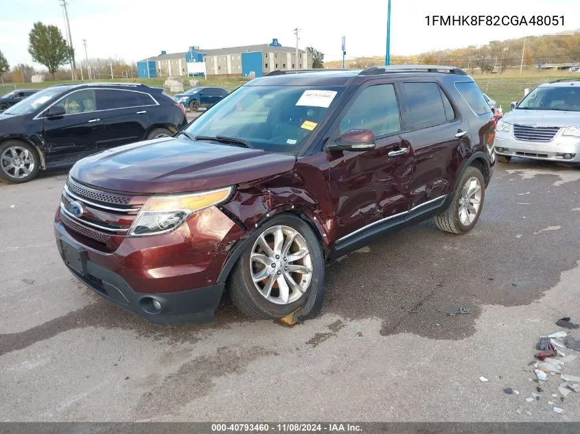 2012 Ford Explorer Limited VIN: 1FMHK8F82CGA48051 Lot: 40793460