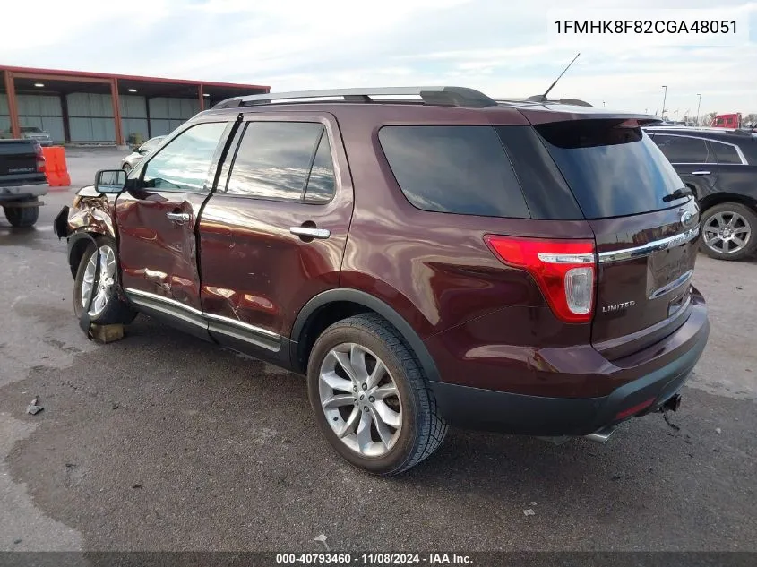 2012 Ford Explorer Limited VIN: 1FMHK8F82CGA48051 Lot: 40793460