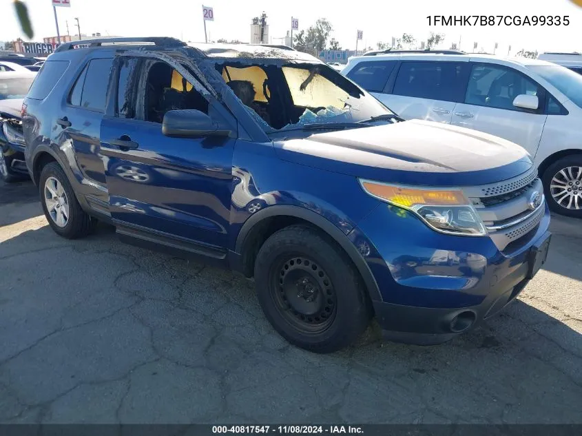 2012 Ford Explorer VIN: 1FMHK7B87CGA99335 Lot: 40817547