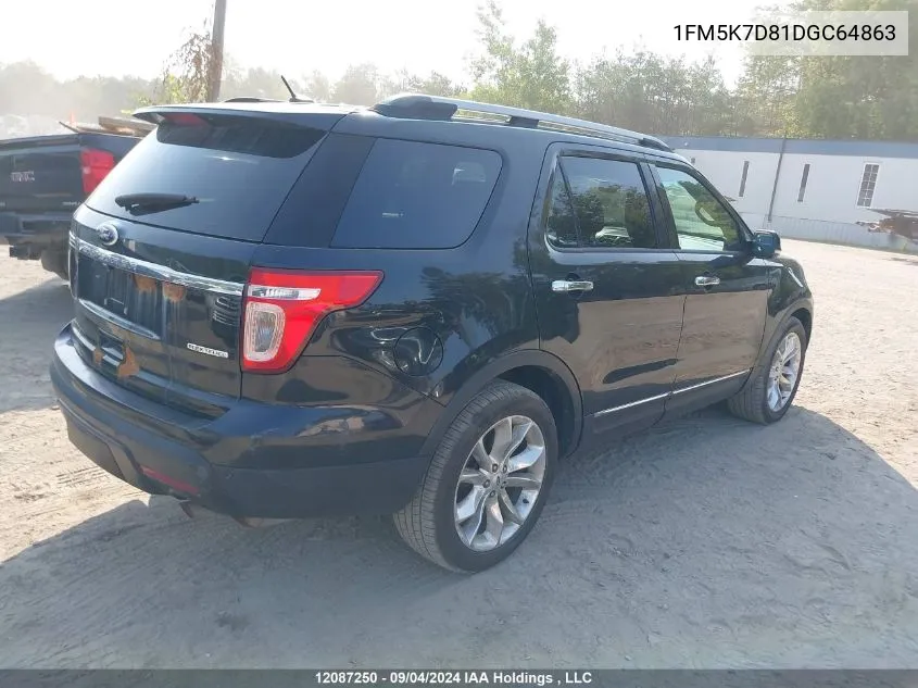 2013 Ford Explorer Xlt VIN: 1FM5K7D81DGC64863 Lot: 12087250