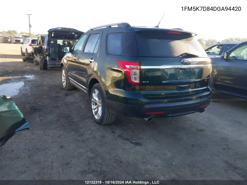 2013 Ford Explorer Xlt VIN: 1FM5K7D84DGA94420 Lot: 12132319