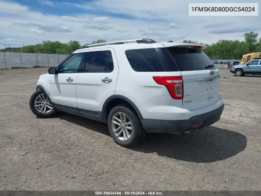 2013 Ford Explorer Xlt VIN: 1FM5K8D80DGC54024 Lot: 39434394