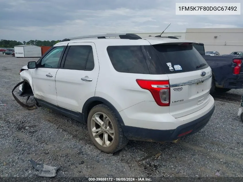 1FM5K7F80DGC67492 2013 Ford Explorer Limited