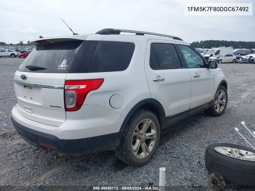 1FM5K7F80DGC67492 2013 Ford Explorer Limited